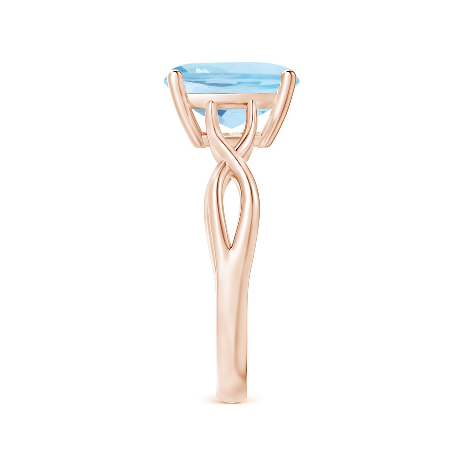 9mm AAA Claw-Set Cushion Aquamarine Solitaire Engagement Ring in 18K Rose Gold side 299
