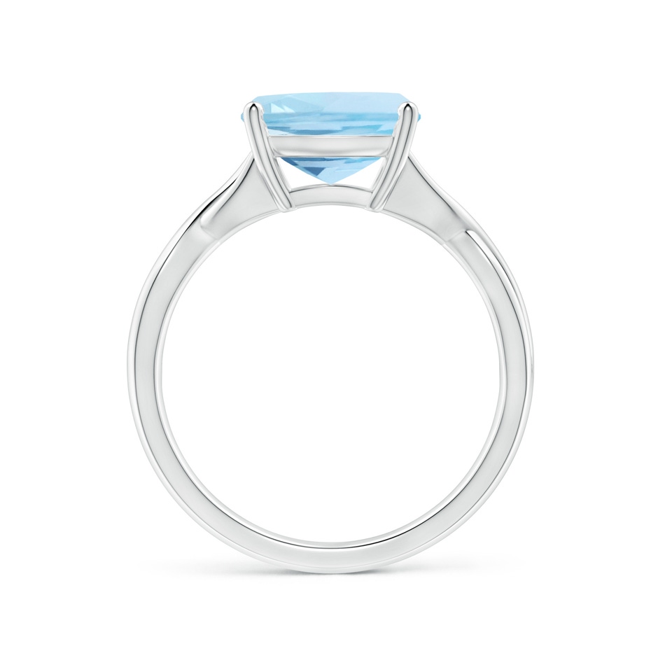 9mm AAA Claw-Set Cushion Aquamarine Solitaire Engagement Ring in 18K White Gold side 199