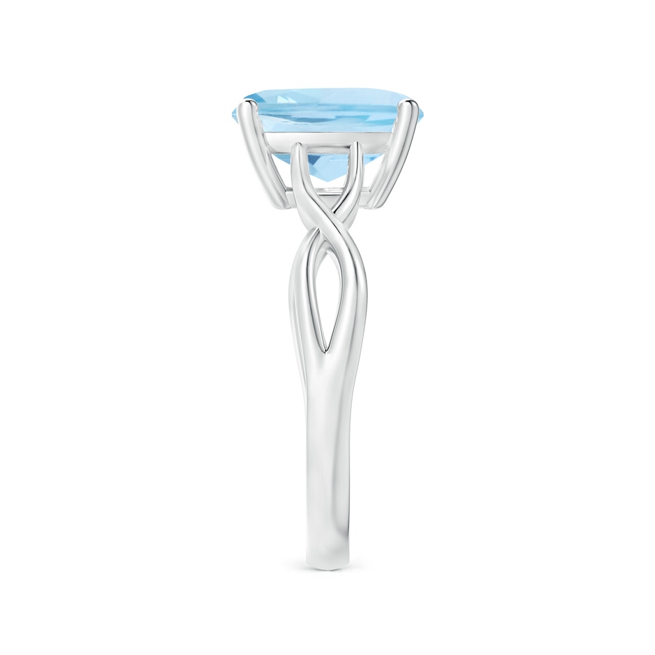 9mm AAA Claw-Set Cushion Aquamarine Solitaire Engagement Ring in 18K White Gold side 299