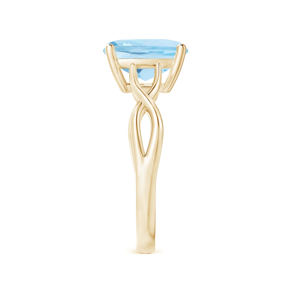 9mm AAA Claw-Set Cushion Aquamarine Solitaire Engagement Ring in 18K Yellow Gold side 299