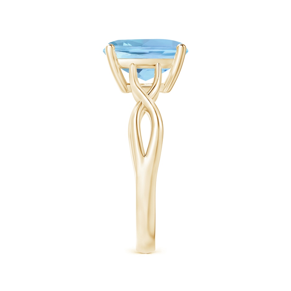 9mm AAAA Claw-Set Cushion Aquamarine Solitaire Engagement Ring in Yellow Gold side 299