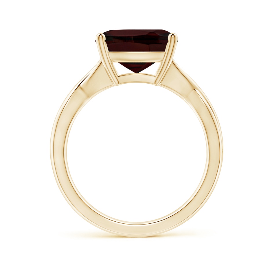 10mm A Claw-Set Cushion Garnet Solitaire Engagement Ring in 18K Yellow Gold side 199
