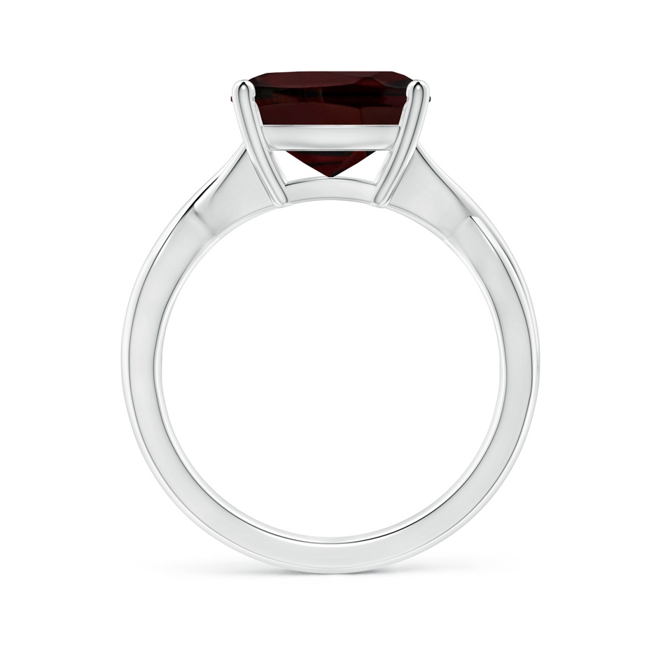 10mm A Claw-Set Cushion Garnet Solitaire Engagement Ring in P950 Platinum side 199