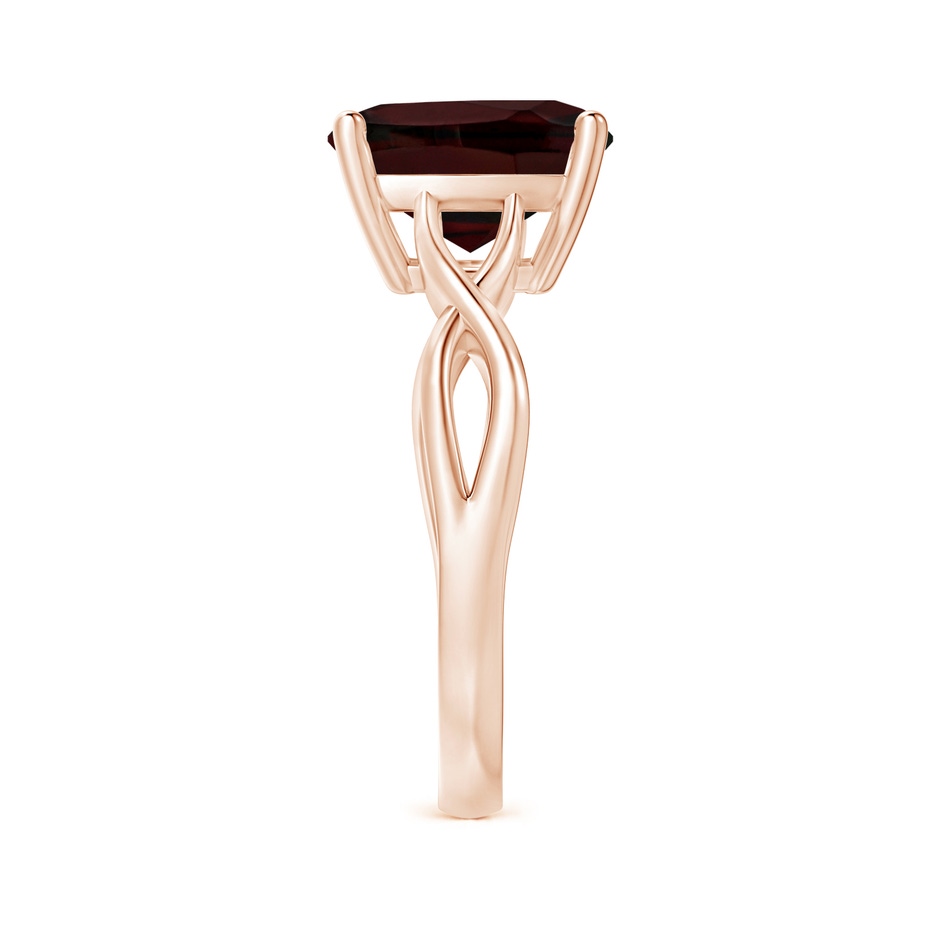 10mm A Claw-Set Cushion Garnet Solitaire Engagement Ring in Rose Gold side 299