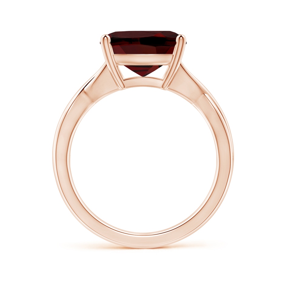 10mm AAA Claw-Set Cushion Garnet Solitaire Engagement Ring in 18K Rose Gold side 199