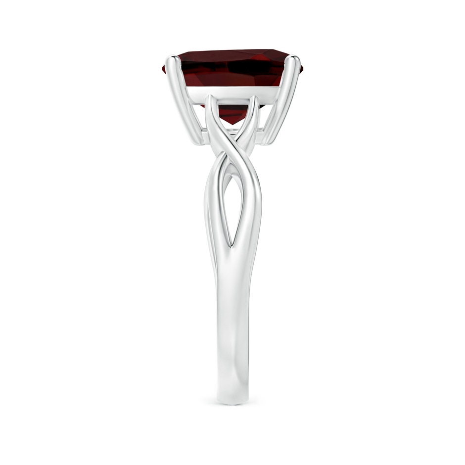 10mm AAA Claw-Set Cushion Garnet Solitaire Engagement Ring in 18K White Gold side 299