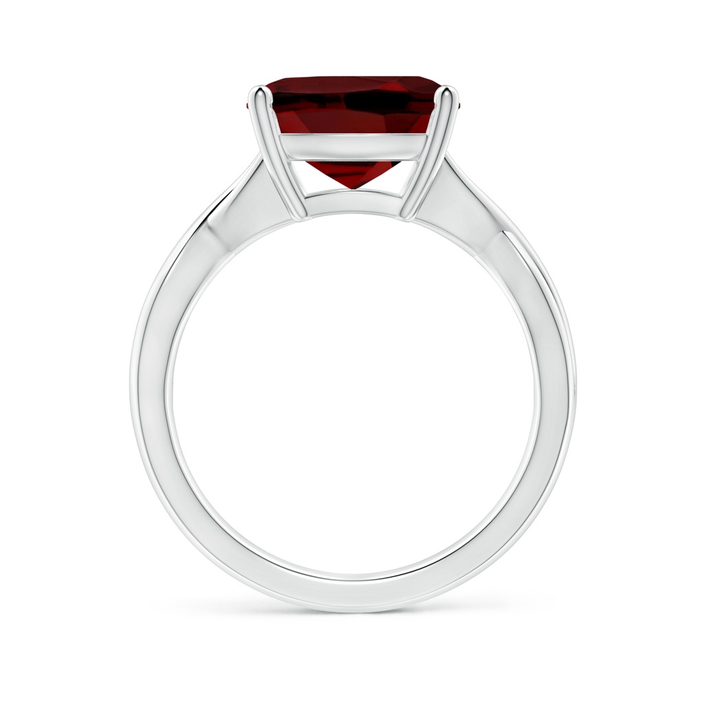 10mm AAAA Claw-Set Cushion Garnet Solitaire Engagement Ring in P950 Platinum - side 199