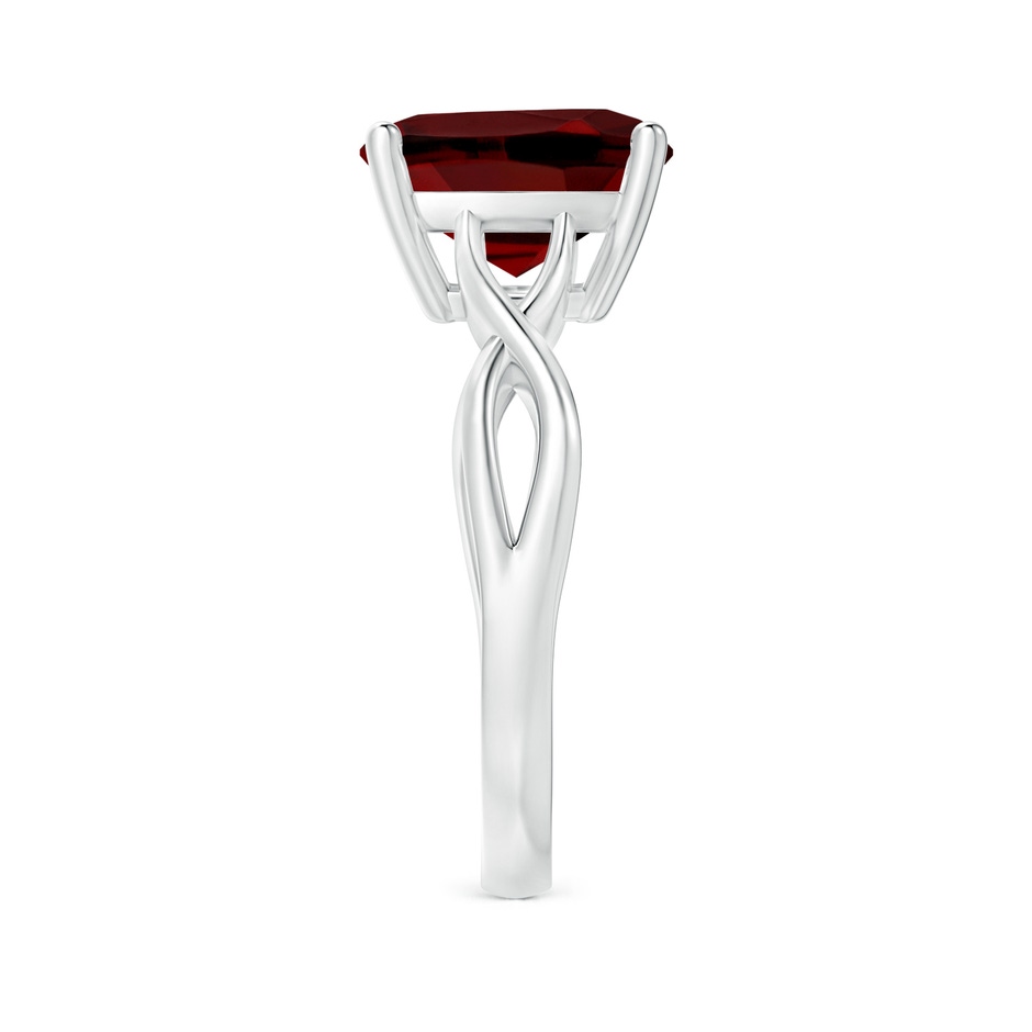 10mm AAAA Claw-Set Cushion Garnet Solitaire Engagement Ring in P950 Platinum side 299