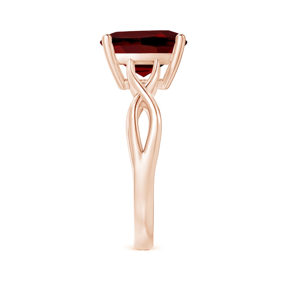 10mm AAAA Claw-Set Cushion Garnet Solitaire Engagement Ring in Rose Gold side 299