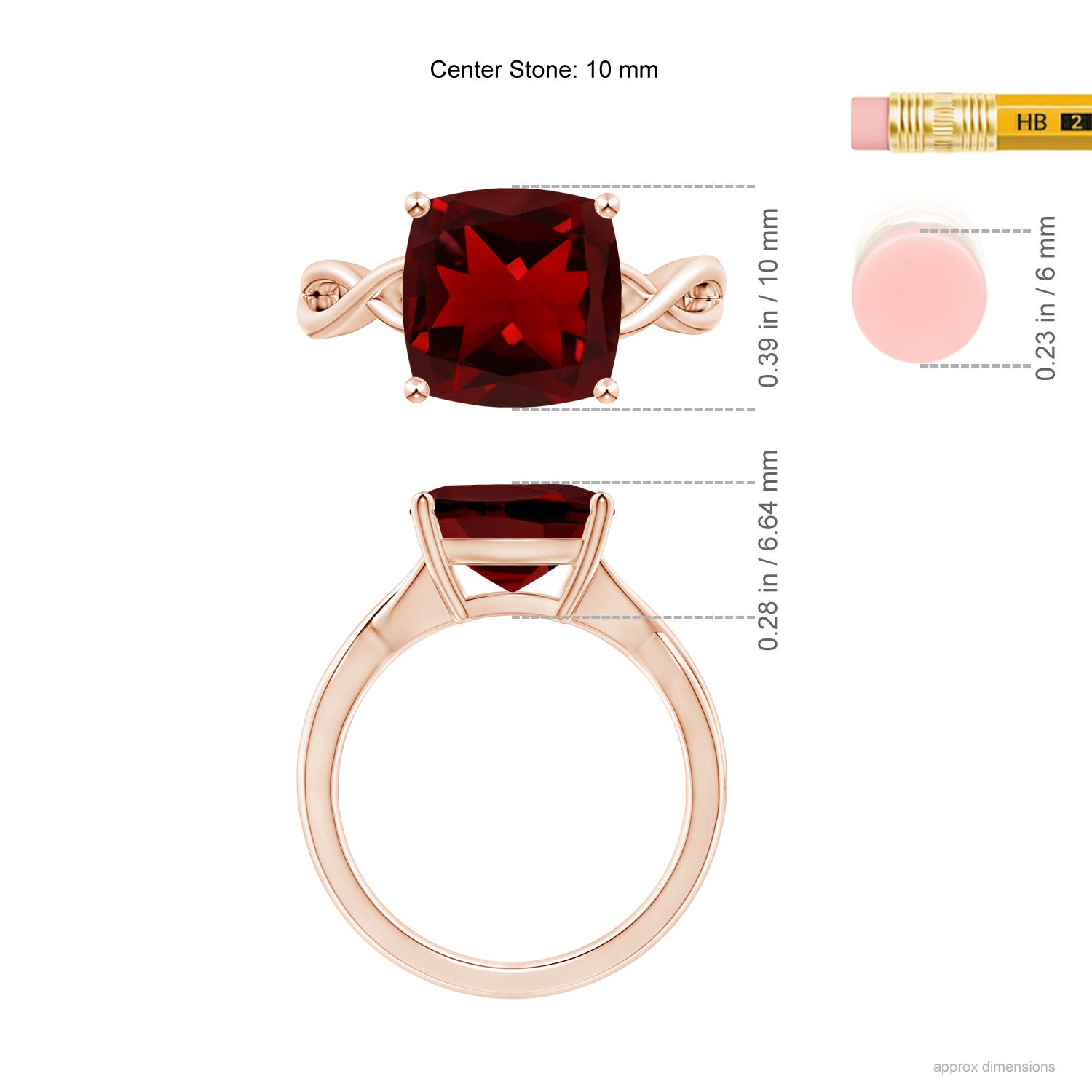 AAAA - Garnet / 4.2 CT / 14 KT Rose Gold