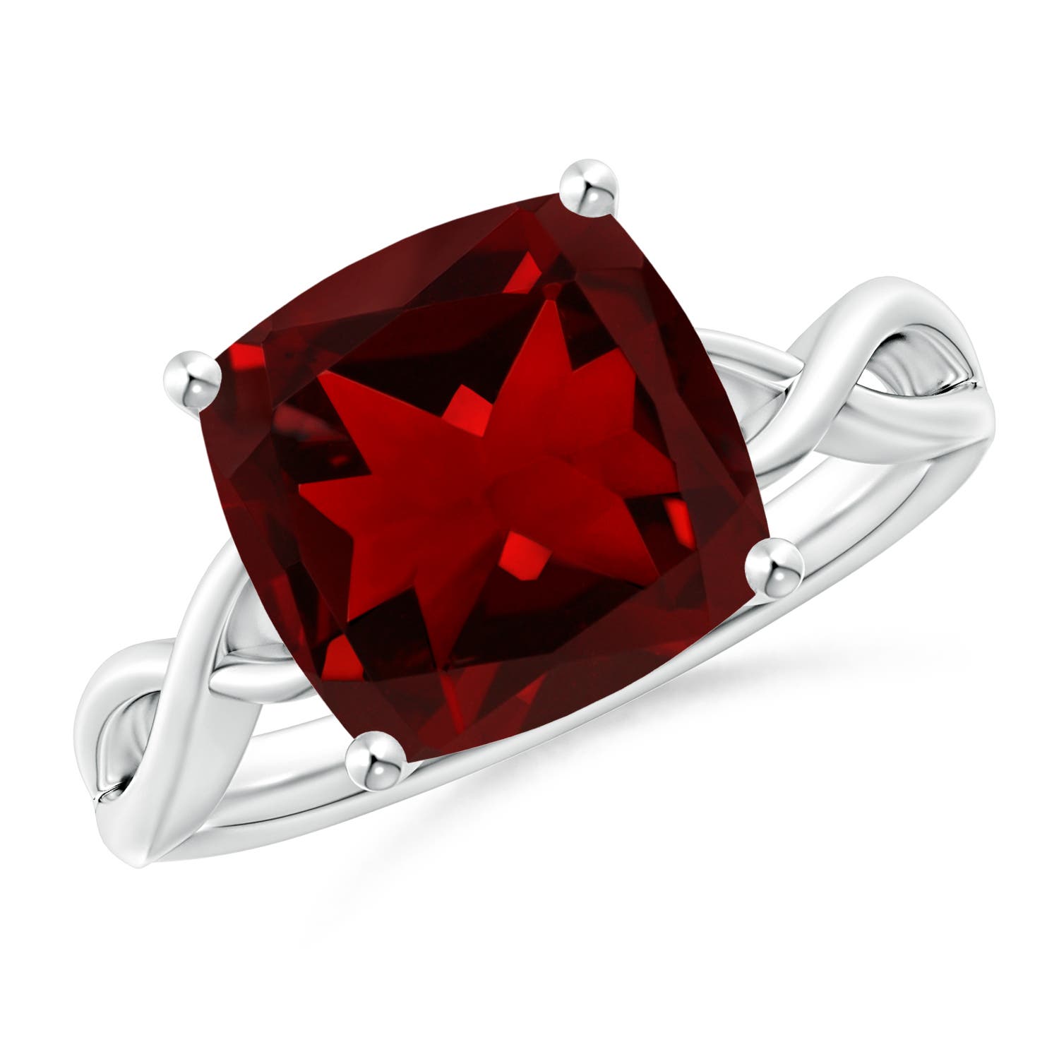 AAAA - Garnet / 4.2 CT / 14 KT White Gold