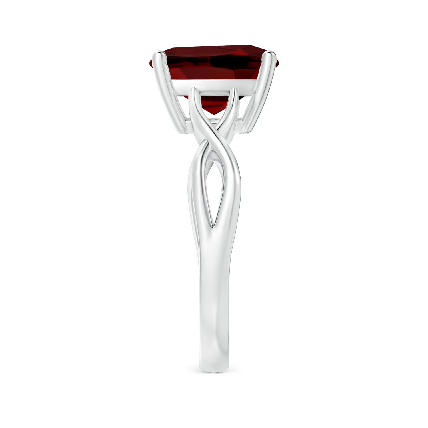 AAAA - Garnet / 4.2 CT / 14 KT White Gold