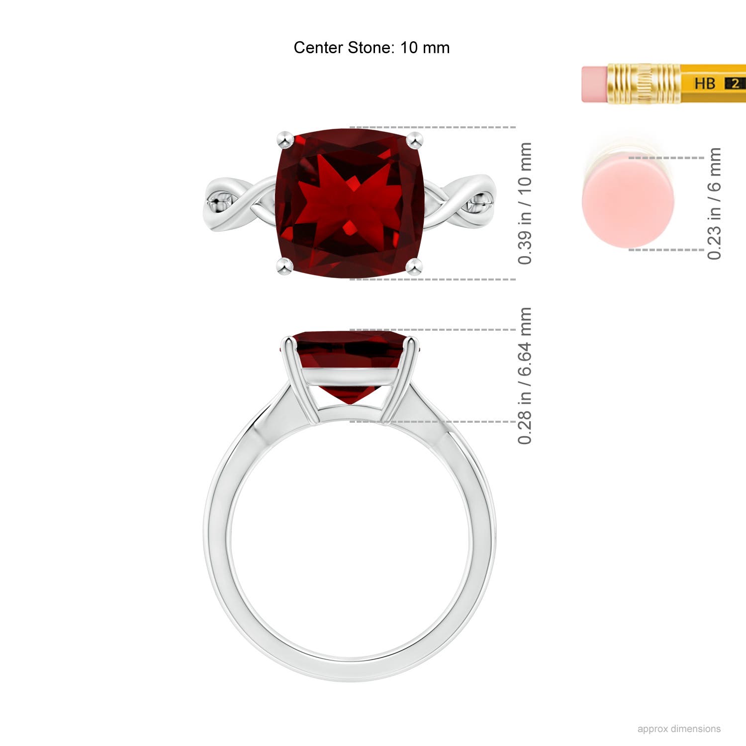 AAAA - Garnet / 4.2 CT / 14 KT White Gold