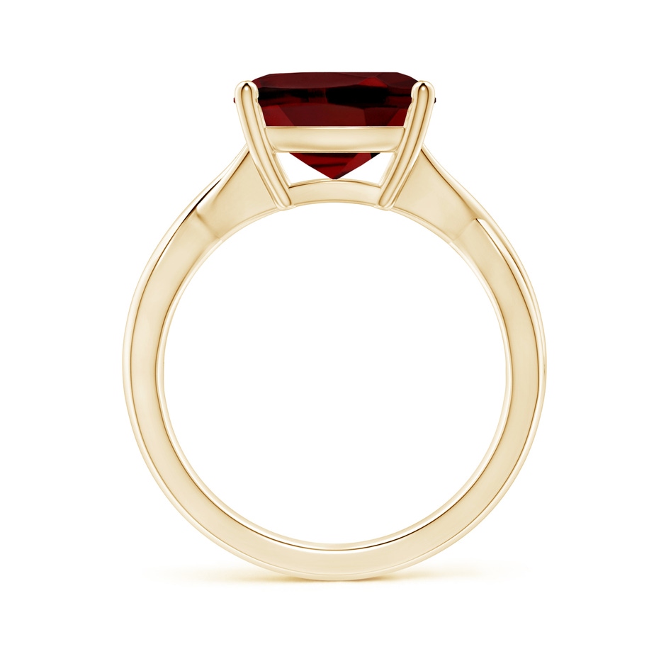 10mm AAAA Claw-Set Cushion Garnet Solitaire Engagement Ring in Yellow Gold side 199