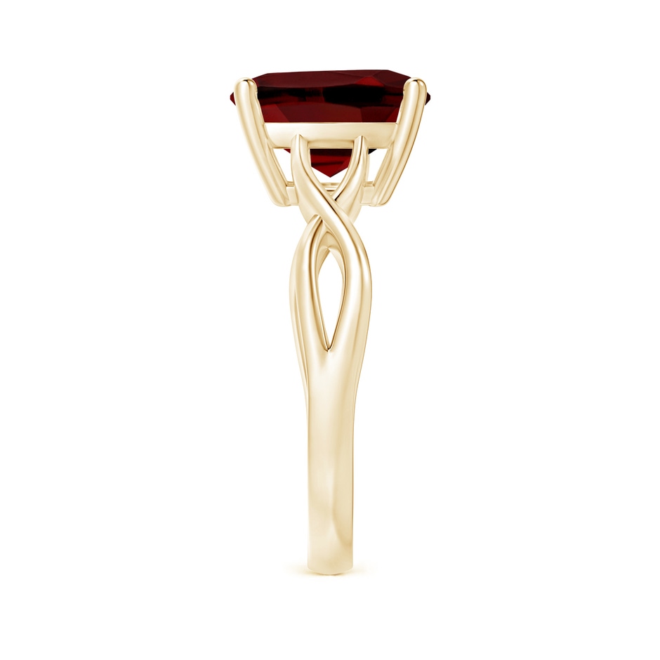 10mm AAAA Claw-Set Cushion Garnet Solitaire Engagement Ring in Yellow Gold side 299