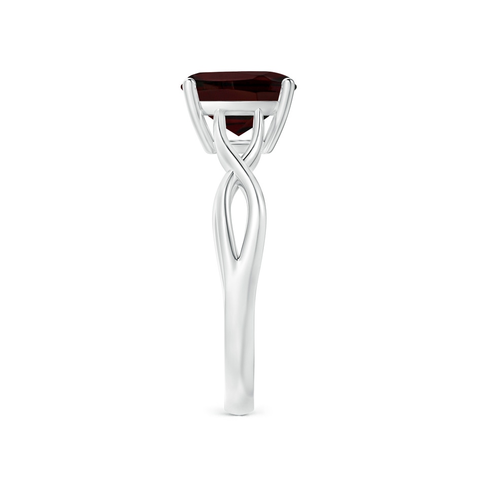 8mm A Claw-Set Cushion Garnet Solitaire Engagement Ring in P950 Platinum side 299