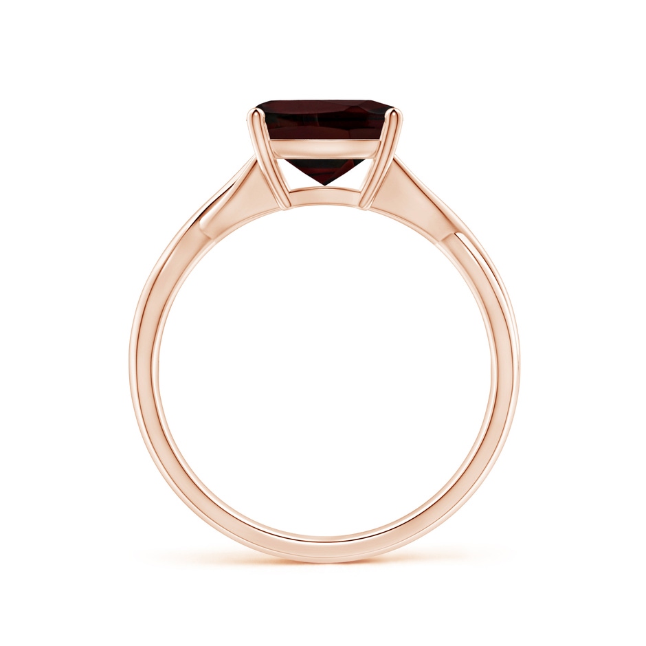 8mm A Claw-Set Cushion Garnet Solitaire Engagement Ring in Rose Gold side 199