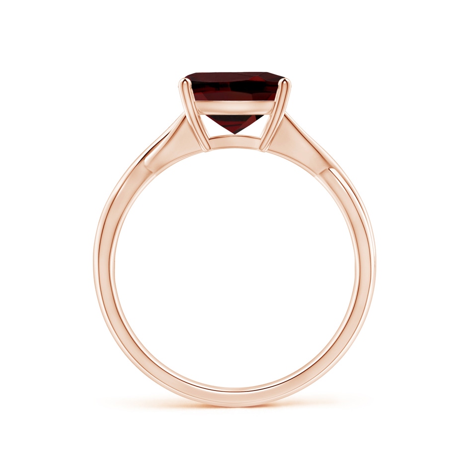 8mm AAA Claw-Set Cushion Garnet Solitaire Engagement Ring in Rose Gold side 199