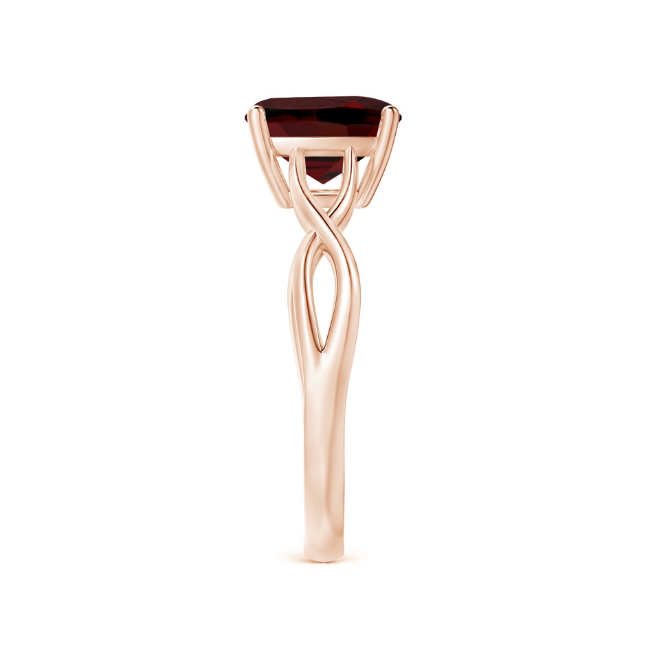 8mm AAA Claw-Set Cushion Garnet Solitaire Engagement Ring in Rose Gold side 299