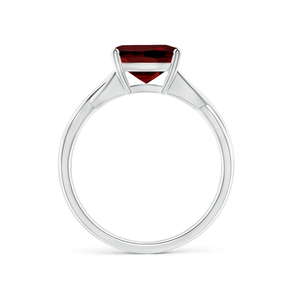 8mm AAAA Claw-Set Cushion Garnet Solitaire Engagement Ring in White Gold side 199