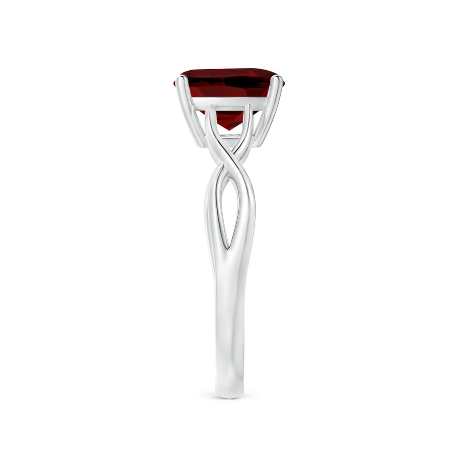 8mm AAAA Claw-Set Cushion Garnet Solitaire Engagement Ring in White Gold side 299