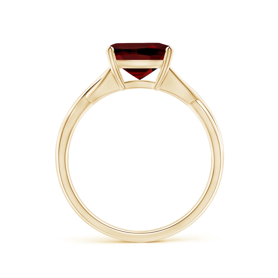 8mm AAAA Claw-Set Cushion Garnet Solitaire Engagement Ring in Yellow Gold side 199