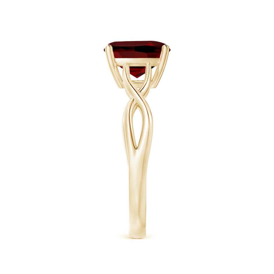 8mm AAAA Claw-Set Cushion Garnet Solitaire Engagement Ring in Yellow Gold side 299