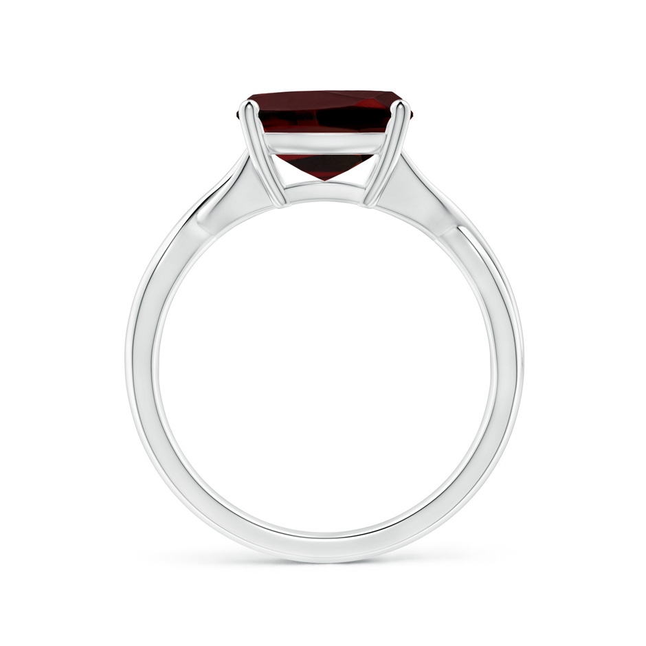 9mm AAA Claw-Set Cushion Garnet Solitaire Engagement Ring in White Gold side 1