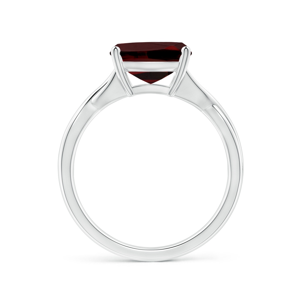 9mm AAA Claw-Set Cushion Garnet Solitaire Engagement Ring in White Gold - side 199
