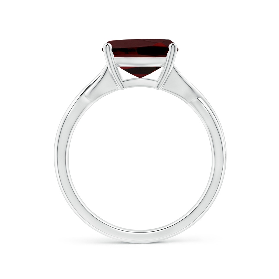 9mm AAA Claw-Set Cushion Garnet Solitaire Engagement Ring in White Gold side 199