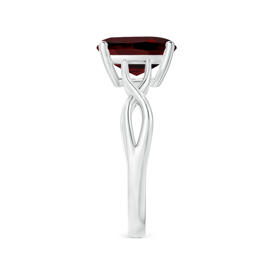 9mm AAA Claw-Set Cushion Garnet Solitaire Engagement Ring in White Gold side 299