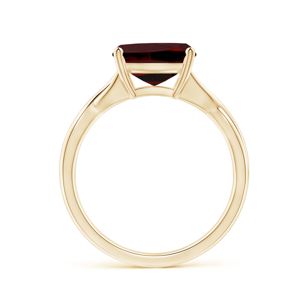 9mm AAA Claw-Set Cushion Garnet Solitaire Engagement Ring in Yellow Gold - side 199