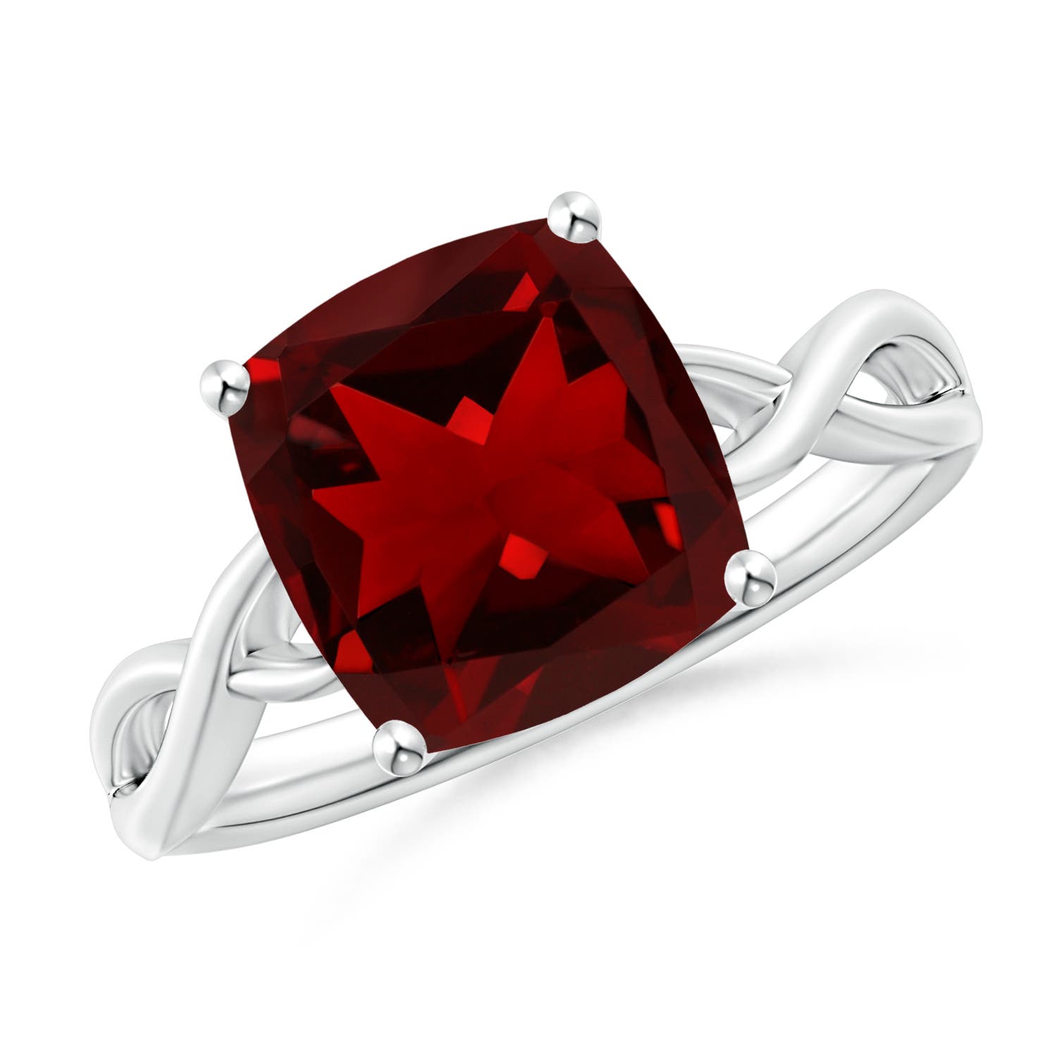 AAAA - Garnet / 3.6 CT / 14 KT White Gold