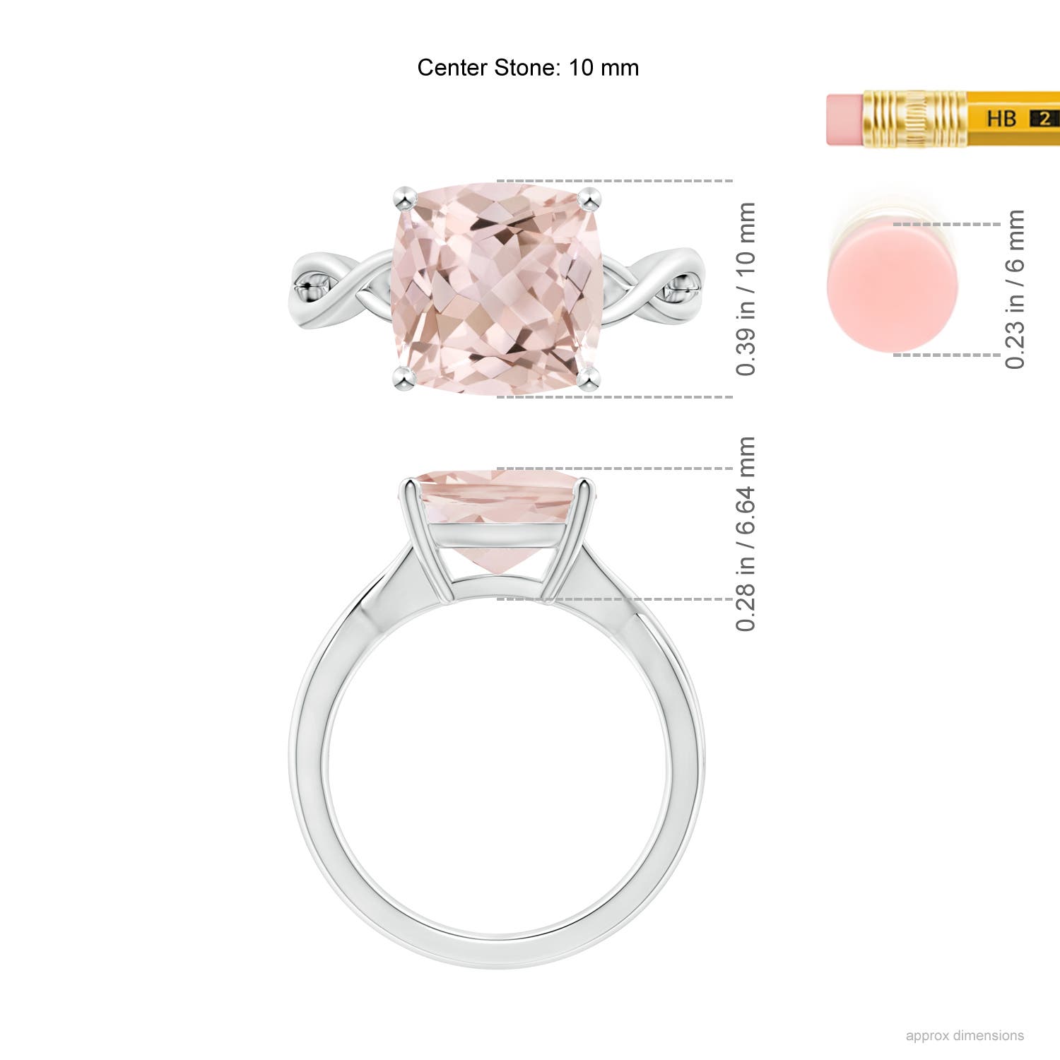 A - Morganite / 3.7 CT / 14 KT White Gold