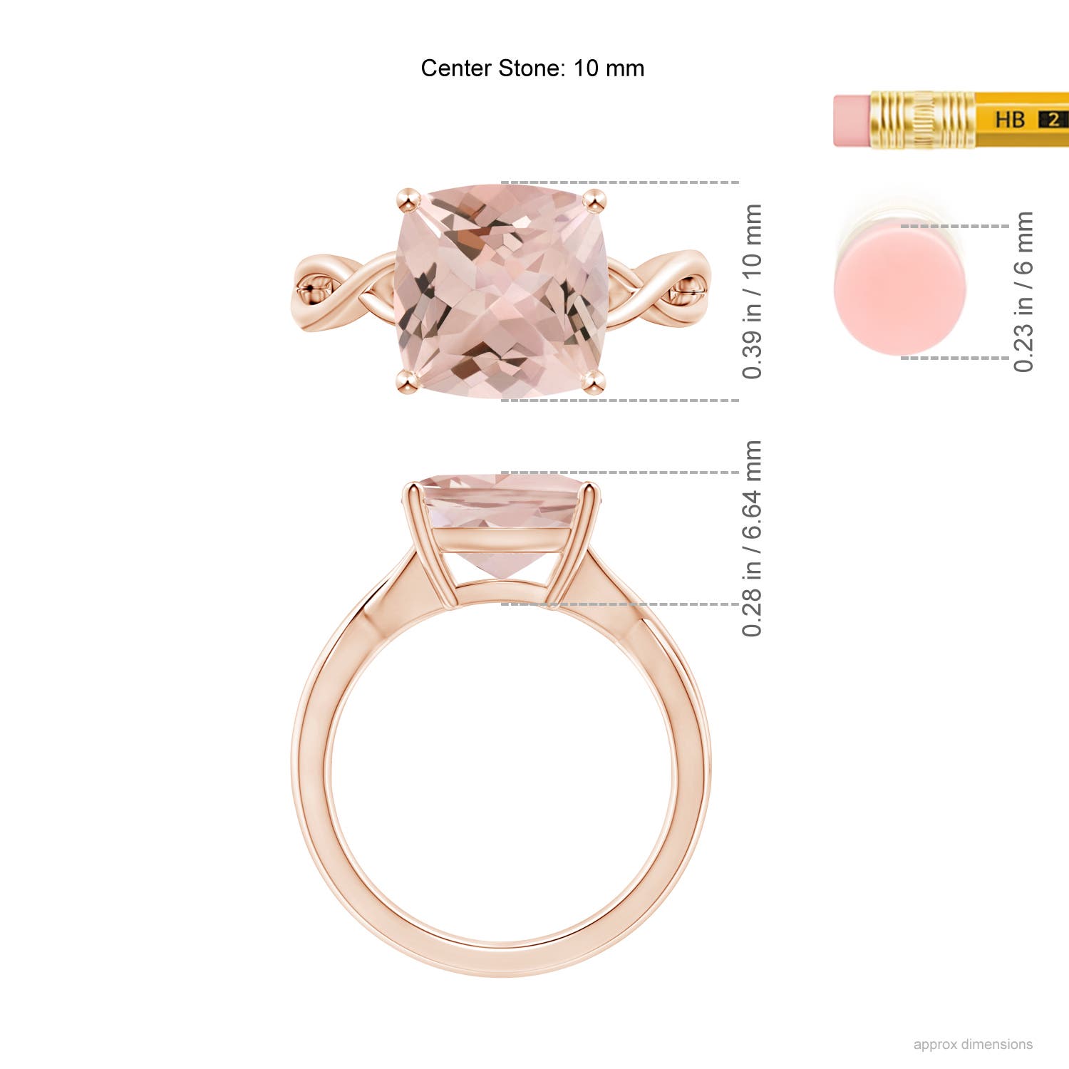 AA - Morganite / 3.7 CT / 14 KT Rose Gold