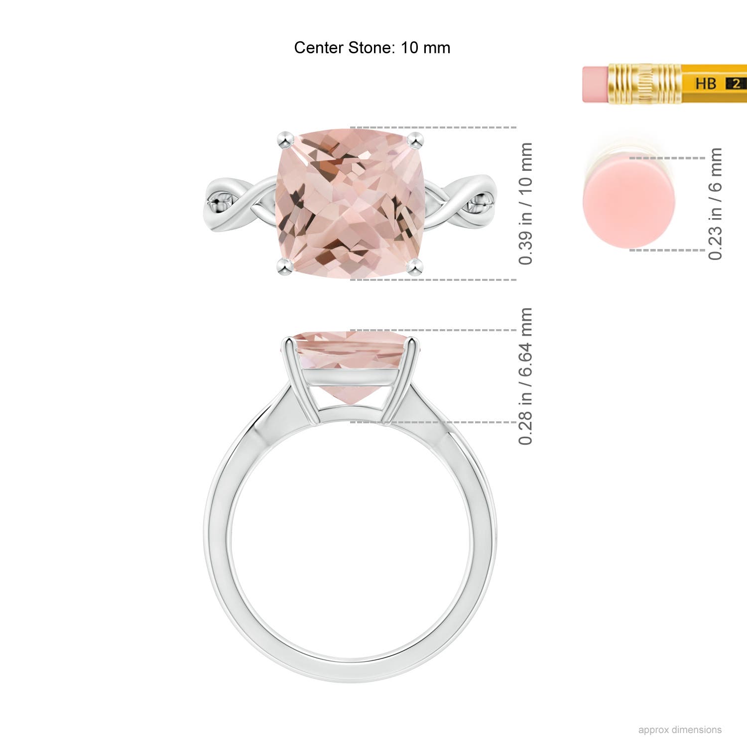 AA - Morganite / 3.7 CT / 14 KT White Gold