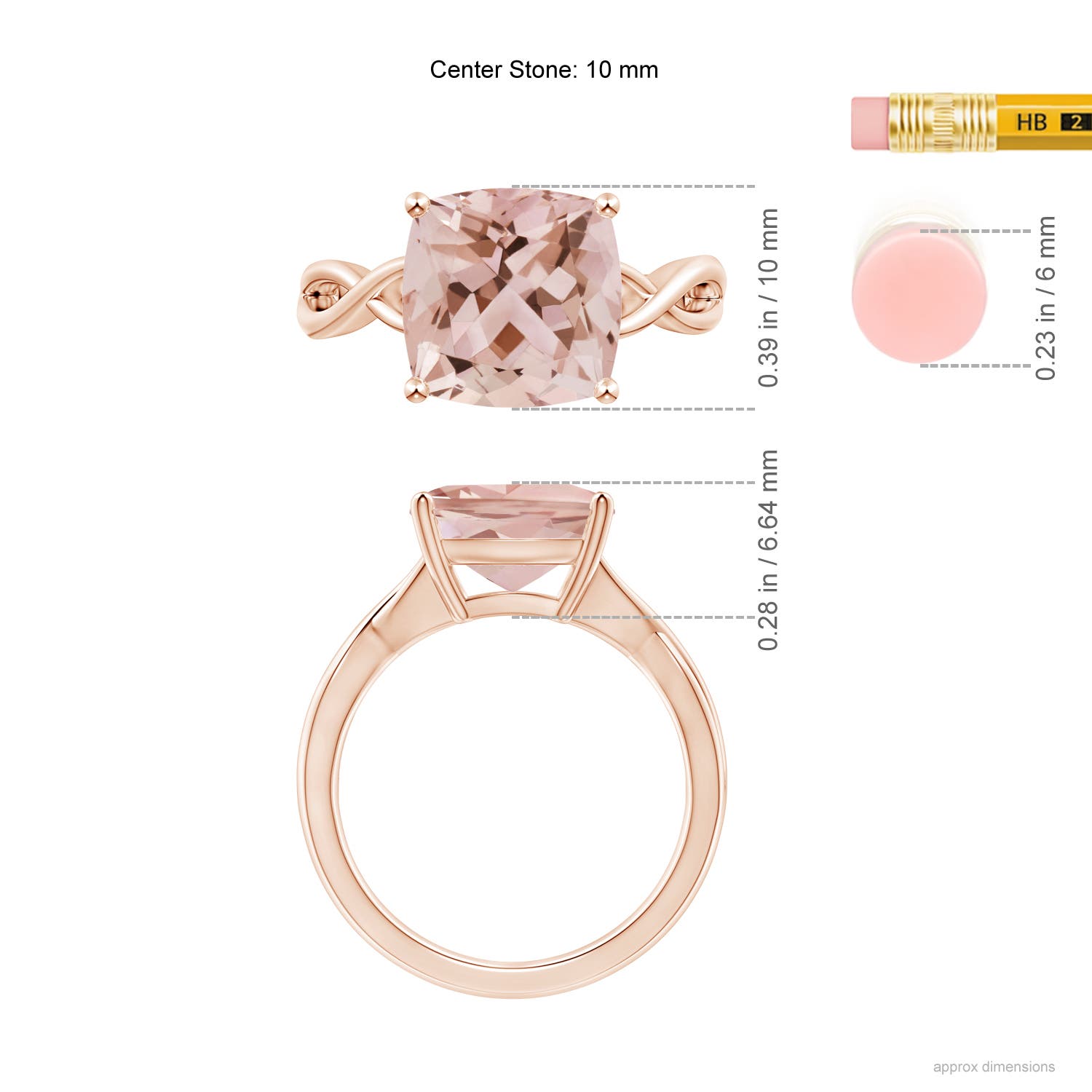 AAA - Morganite / 3.7 CT / 14 KT Rose Gold