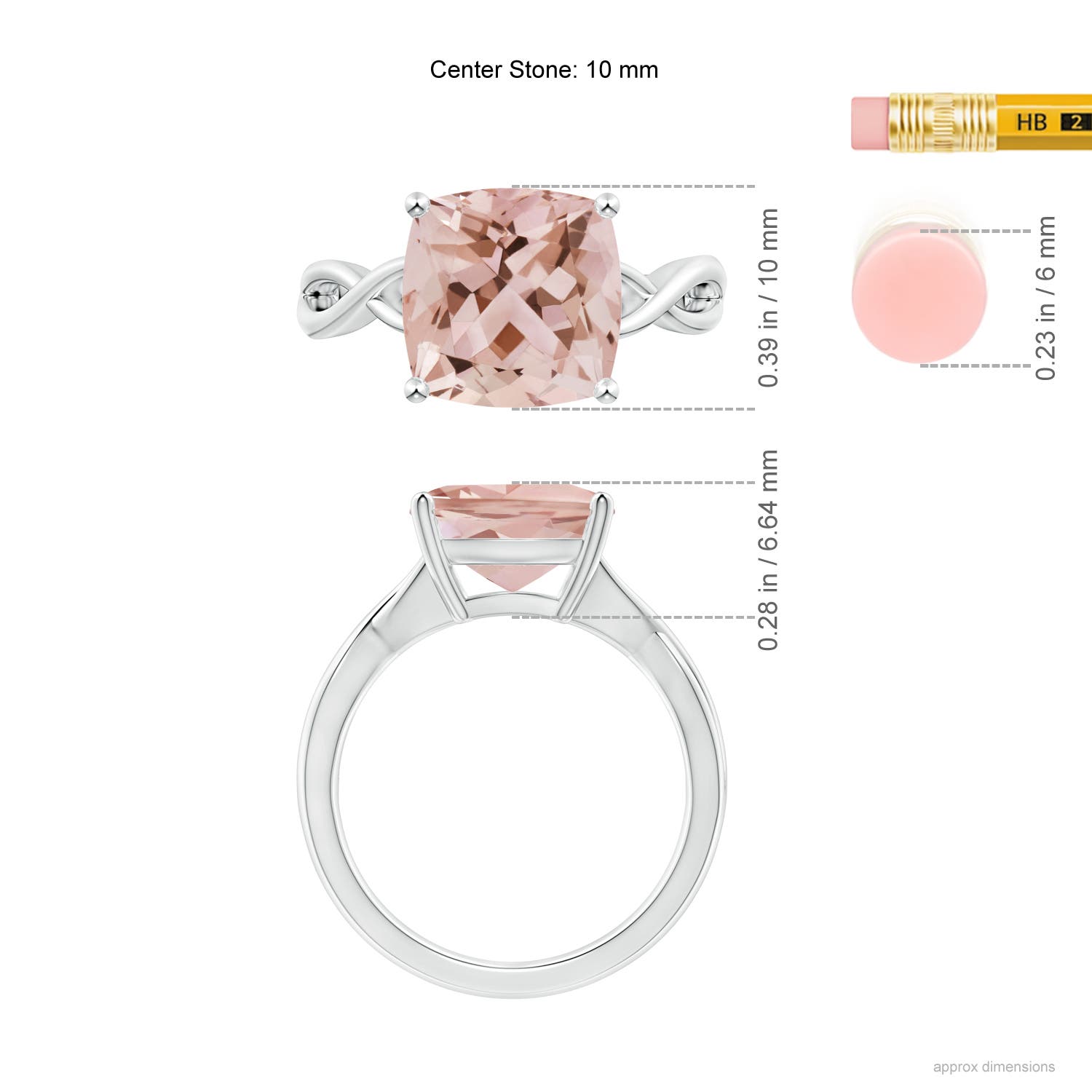 AAA - Morganite / 3.7 CT / 14 KT White Gold