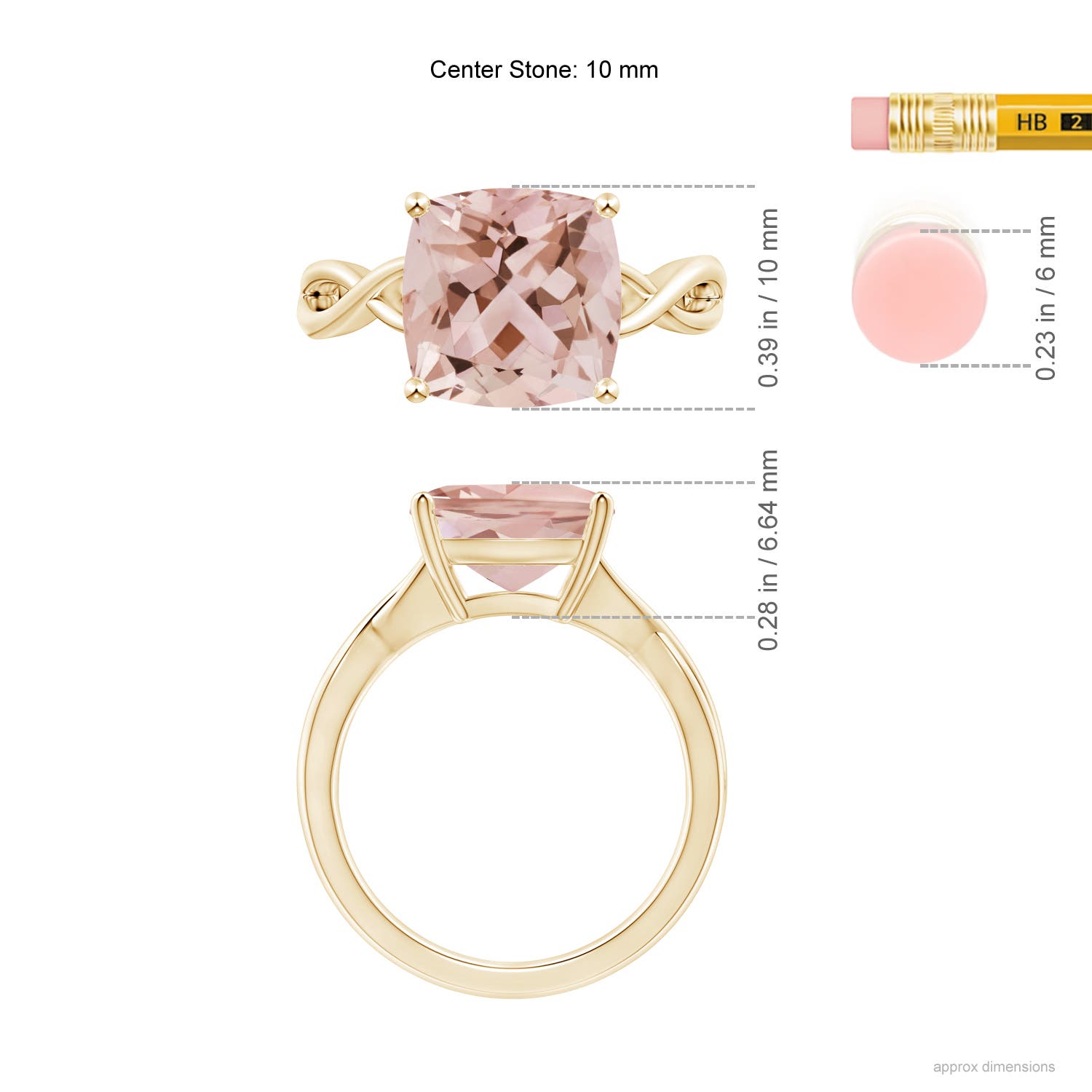 AAA - Morganite / 3.7 CT / 14 KT Yellow Gold