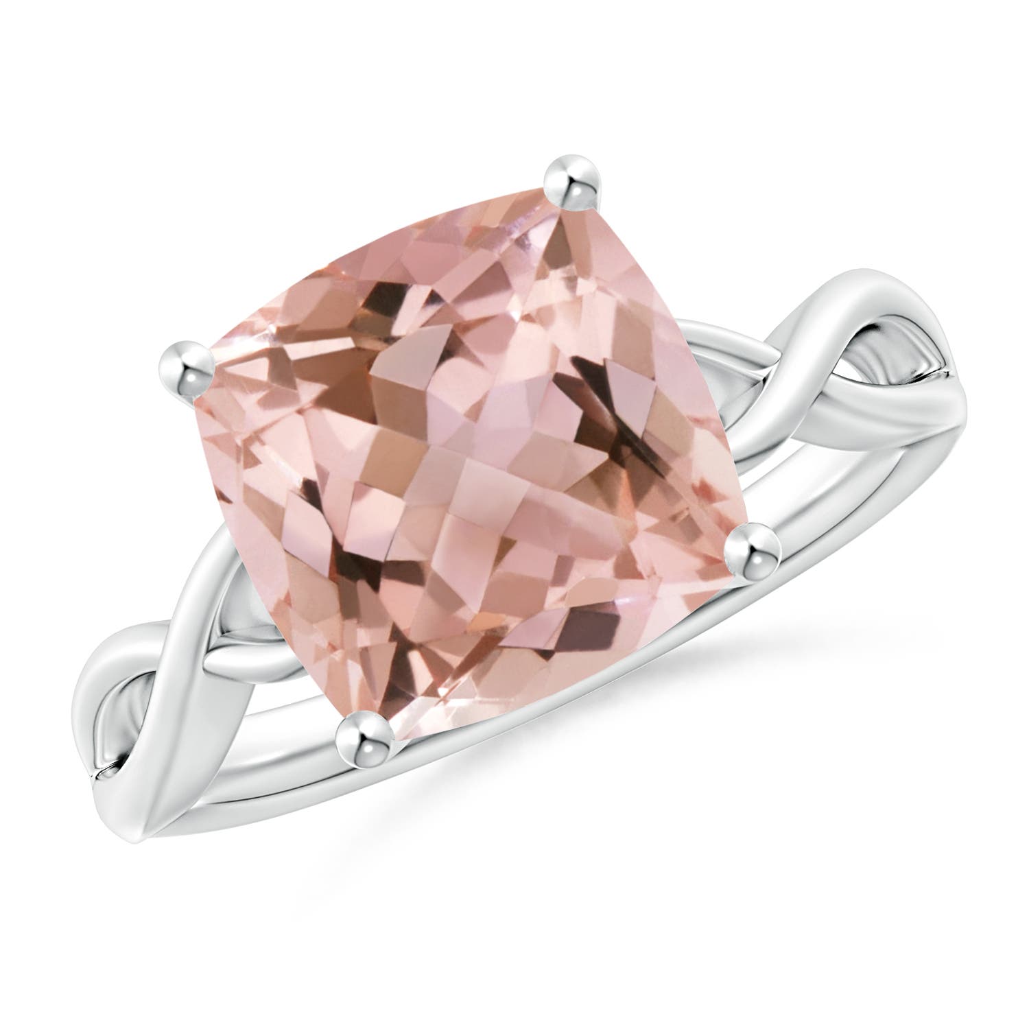 AAAA - Morganite / 3.7 CT / 14 KT White Gold