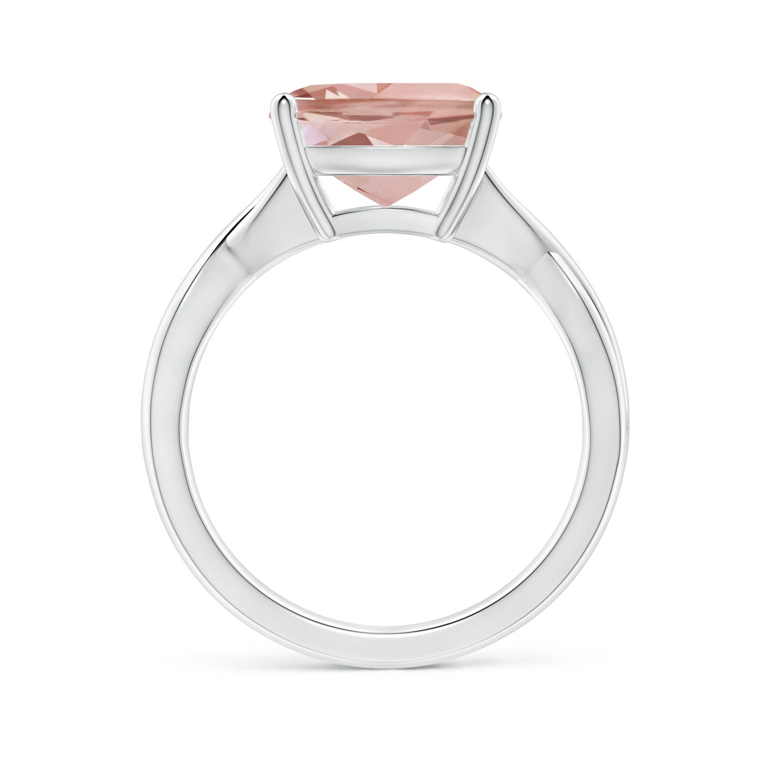 AAAA - Morganite / 3.7 CT / 14 KT White Gold