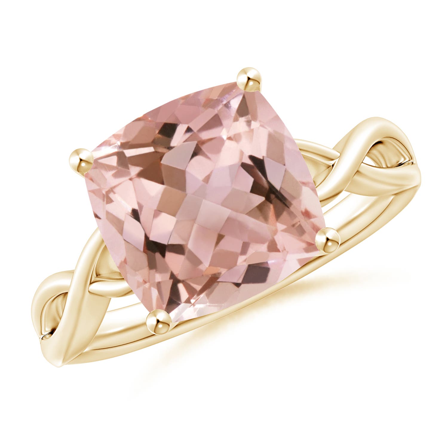 AAAA - Morganite / 3.7 CT / 14 KT Yellow Gold