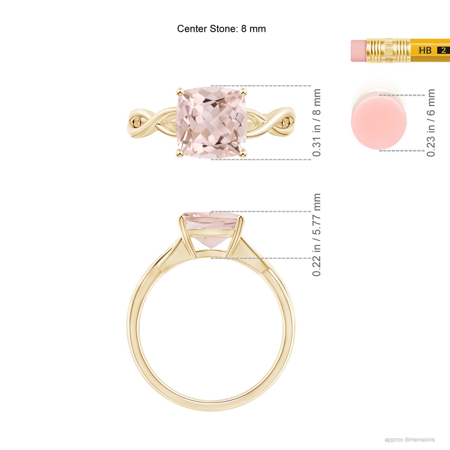 A - Morganite / 1.8 CT / 14 KT Yellow Gold