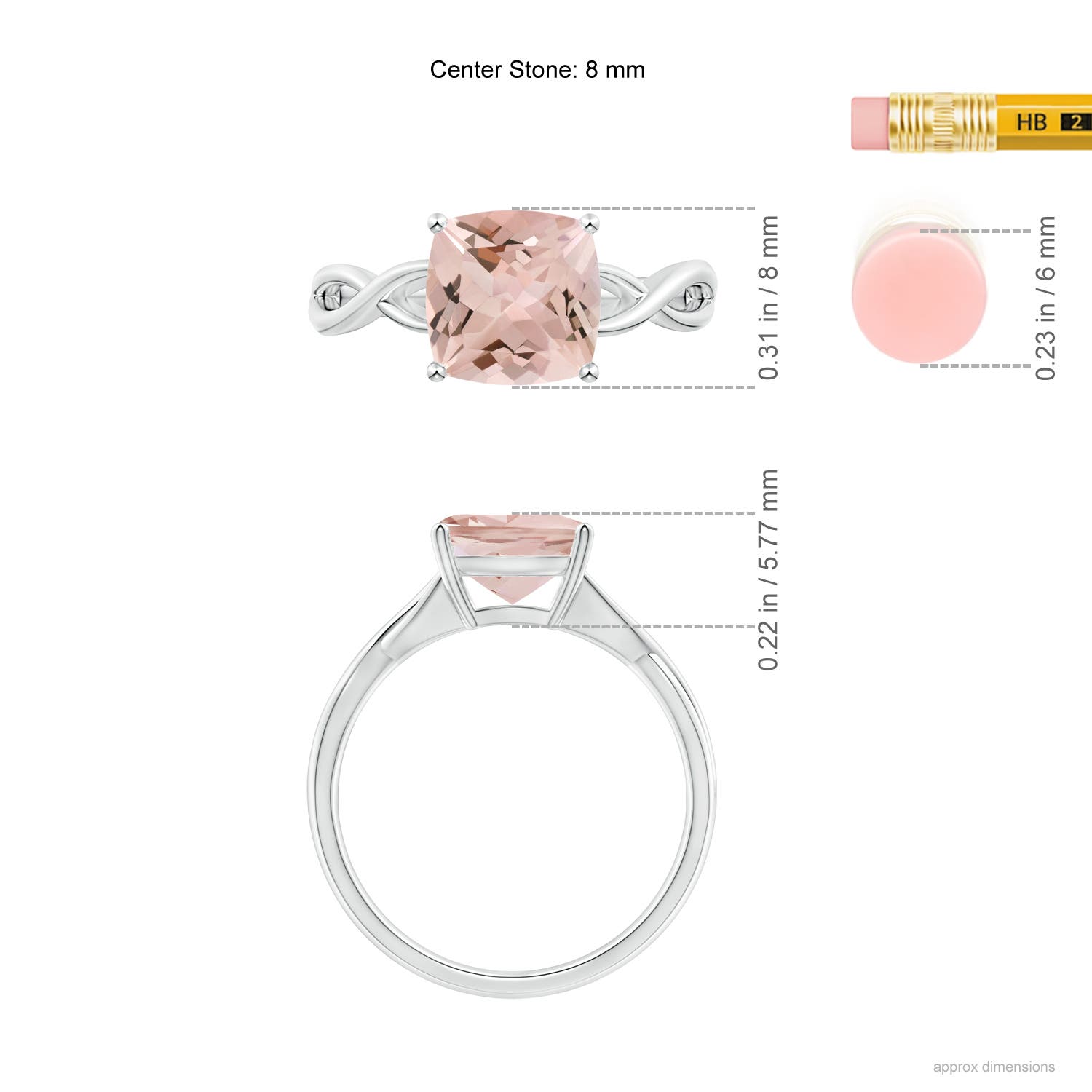 AA - Morganite / 1.8 CT / 14 KT White Gold