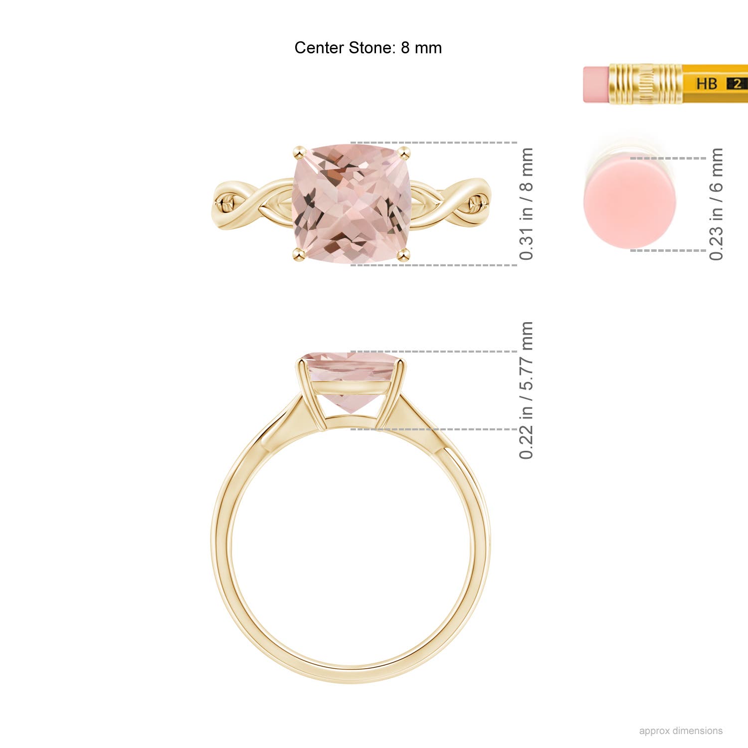 AA - Morganite / 1.8 CT / 14 KT Yellow Gold