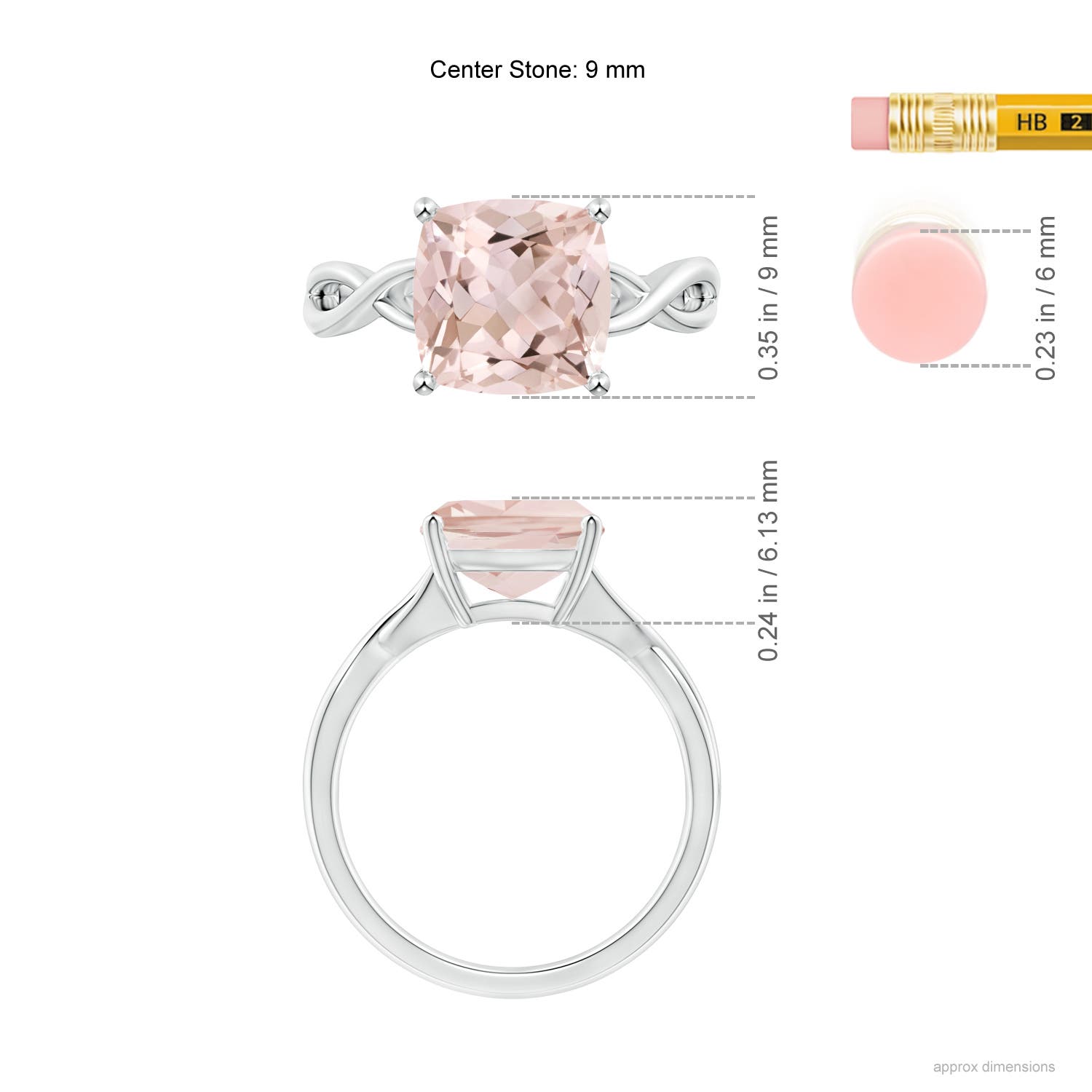 A - Morganite / 2.7 CT / 14 KT White Gold