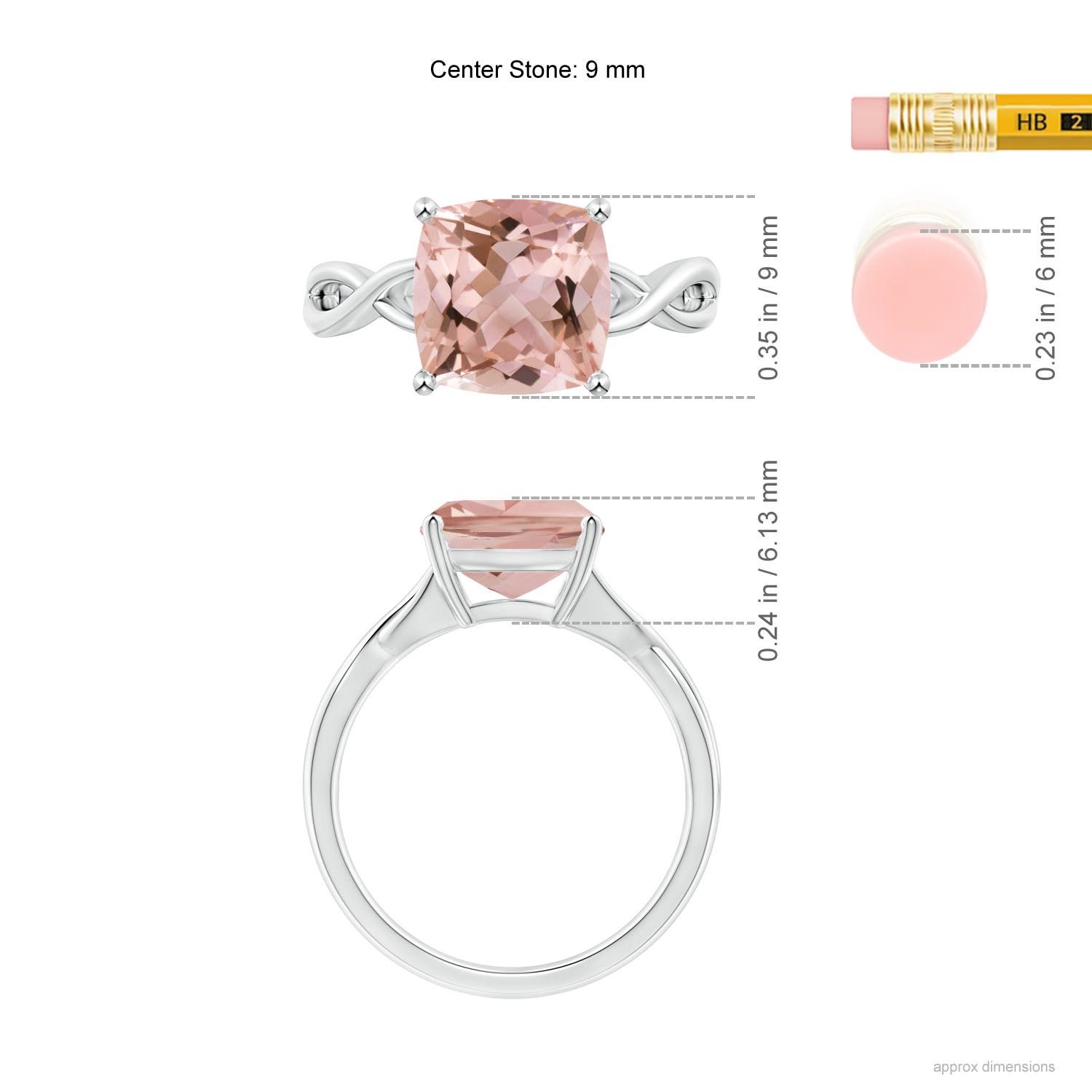 AAAA - Morganite / 2.7 CT / 14 KT White Gold