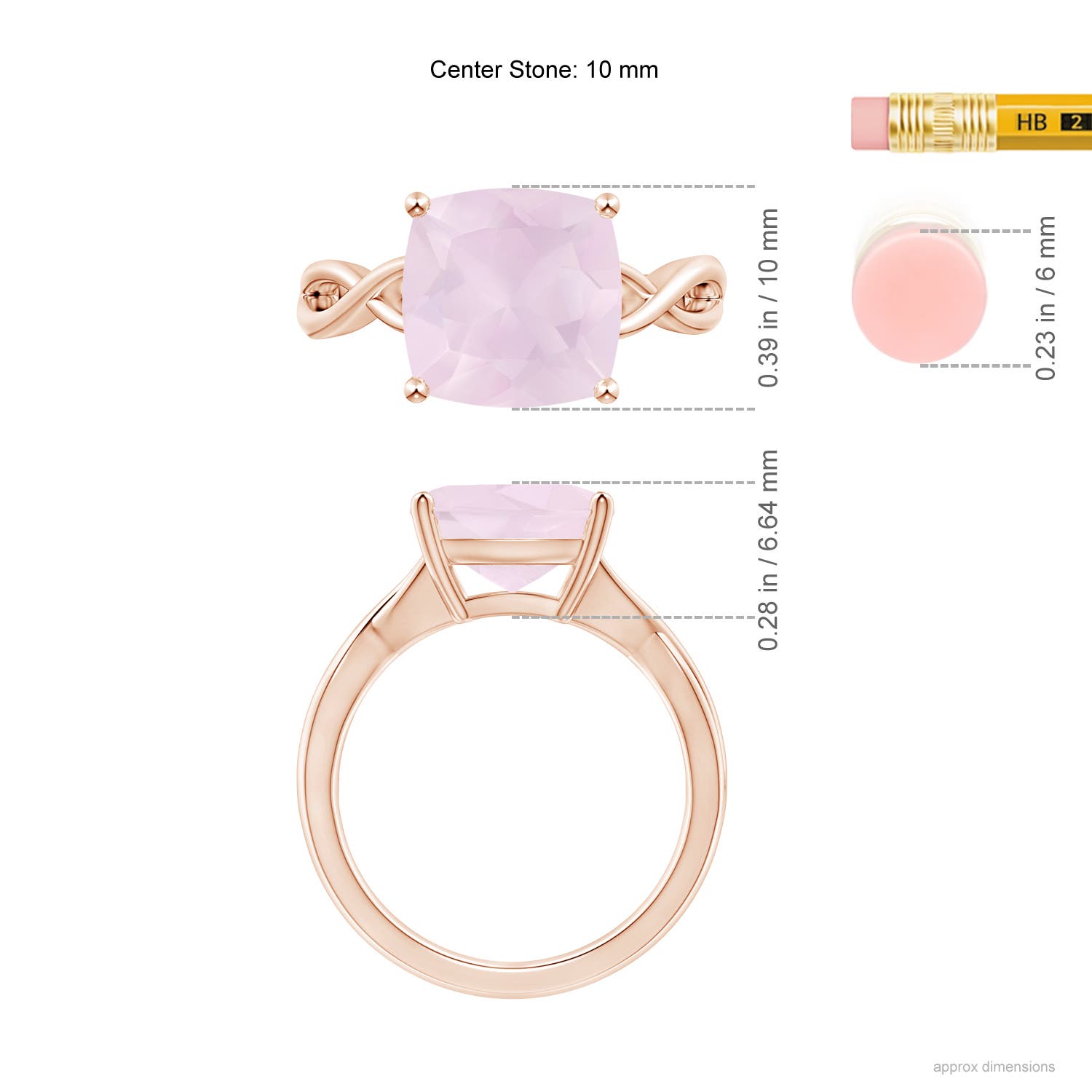 A - Rose Quartz / 3.42 CT / 14 KT Rose Gold