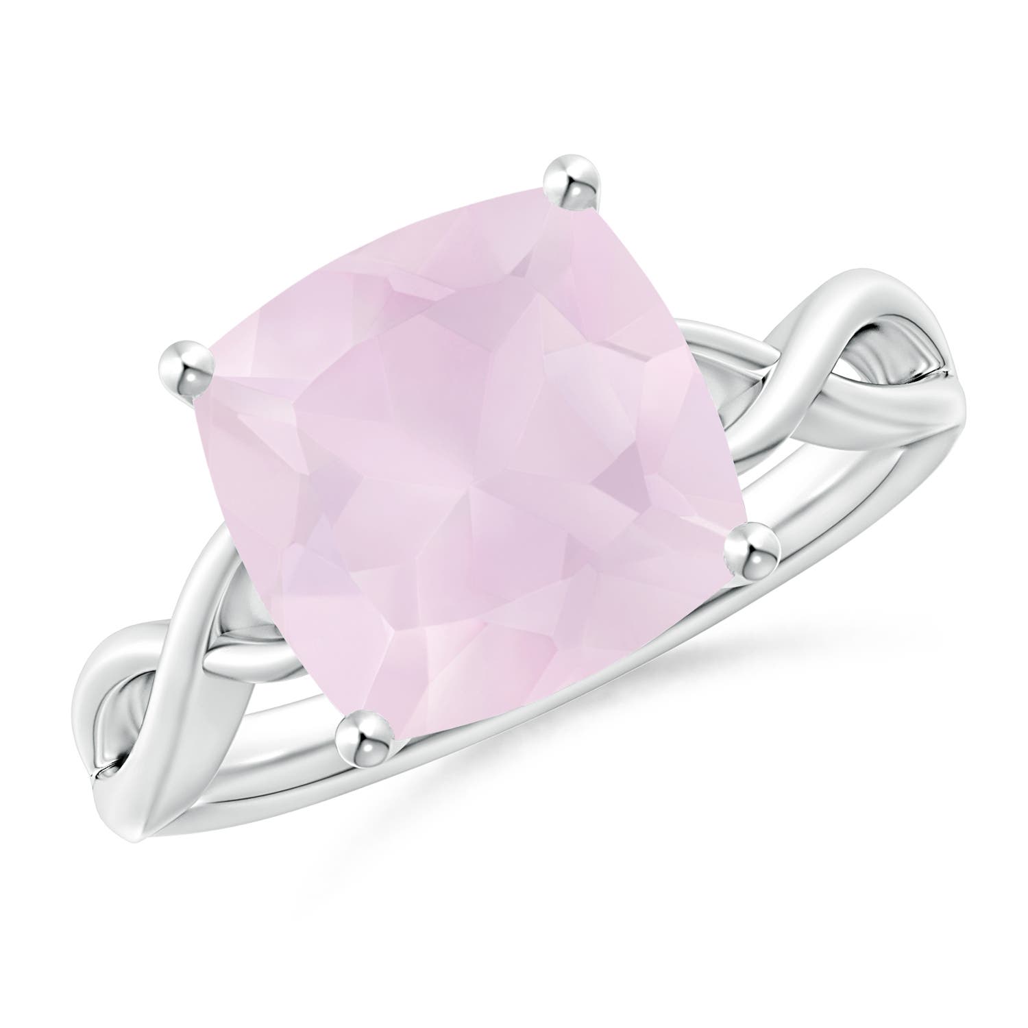 A - Rose Quartz / 3.42 CT / 14 KT White Gold