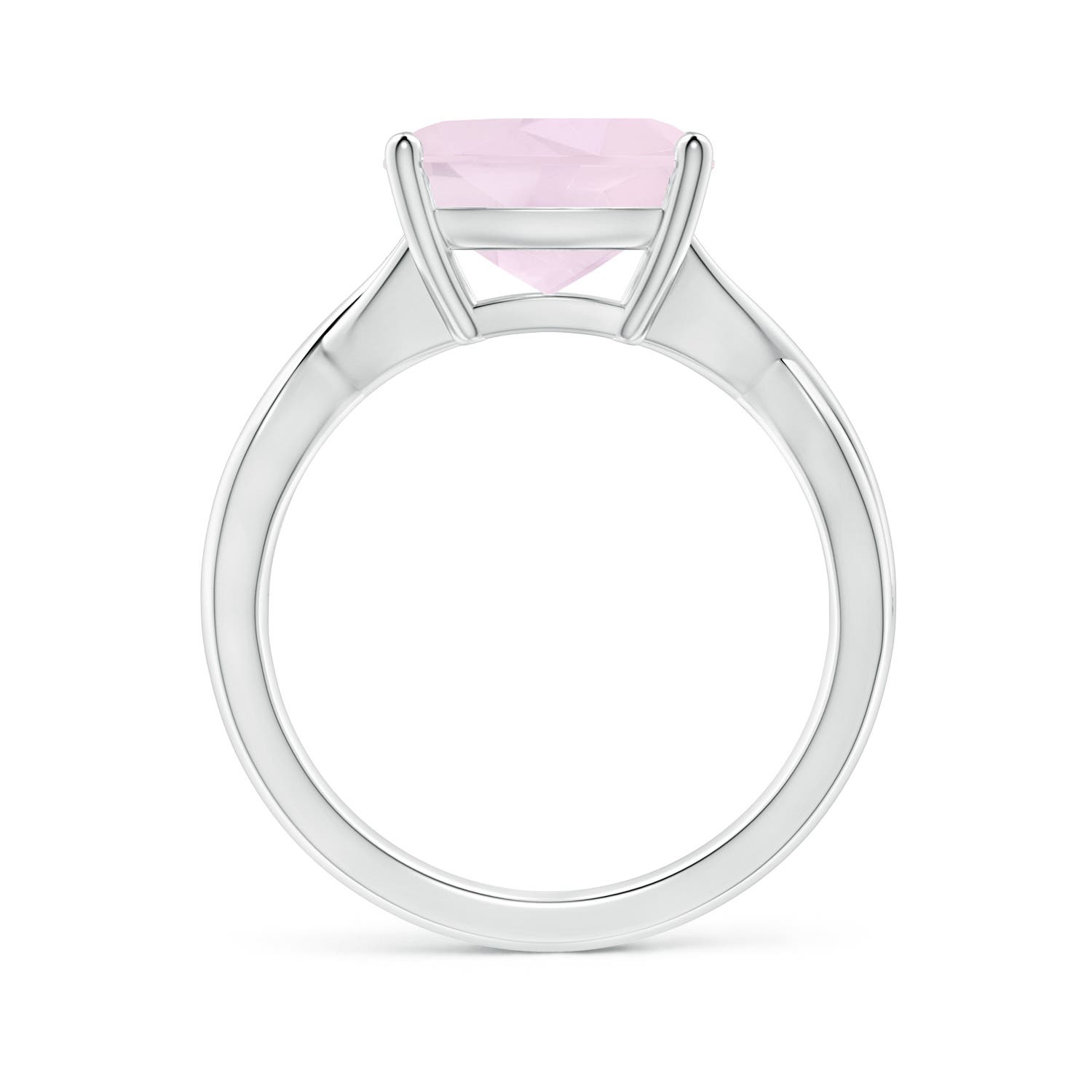 A - Rose Quartz / 3.42 CT / 14 KT White Gold